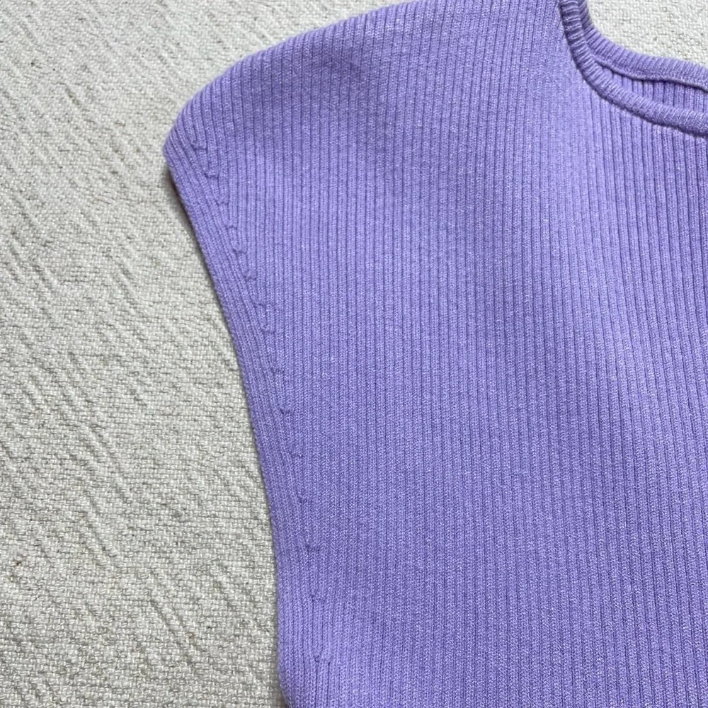 Aritzia Wilfred Cut Out Lavender Pastel Purple Ribbed Mini Dress XS - Picture 3 of 6